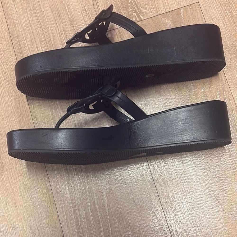 Tory Burch Black Logo Thong Sandals *13M*